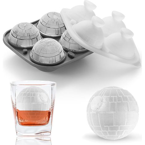 Moule À Glace Sphérique - Moule En Silicone Alimentaire Pour Cubes De Glace Géants - Idéal Pour Whisky, Cocktails, Café Glacé - 4 Emplacements (1/5)