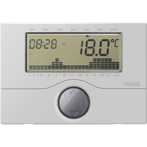 VIMAR - 01910.20 Cronotermostato a batt. parete silver