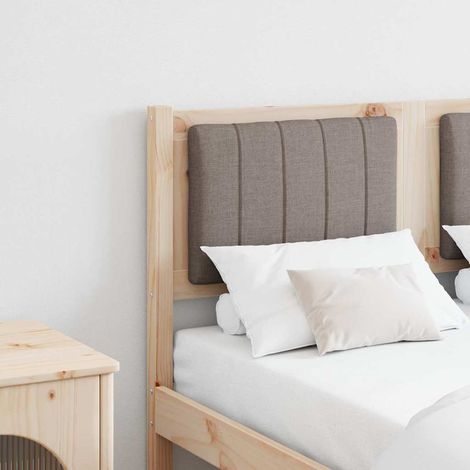 Gepolstertes Kopfteil Braun 120 cm Massives Kiefernholz