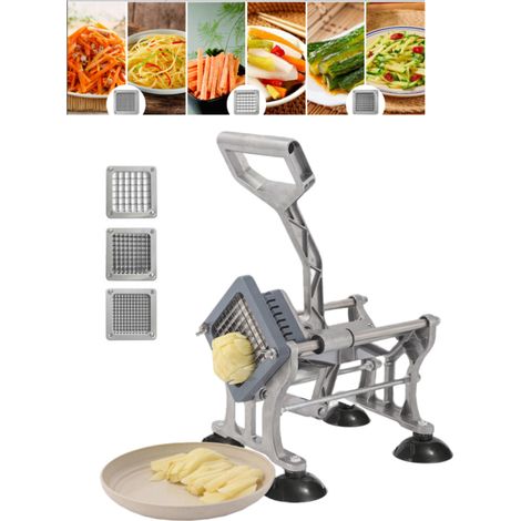 Coupe-Frites Professionnel, Trancheuse à pommes de terre multifonctionnelle acier inox, Lame en Acier Inox 6 mm, 9 mm, 13 mm (1/5)