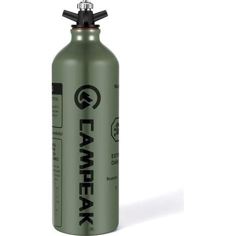 Bouteille de combustible liquide portable en aluminium, bidon de rechange en aluminium pour essence, kérosène, alcool, réchauds de cuisine portables, 1 L (1/4)