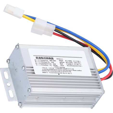 Convertisseur de tension DC 48V-96V vers 12V, stabilisé, étanche, haute efficacité, alimentation transformateur étanche pour véhicules et systèmes solaires. (1/5)