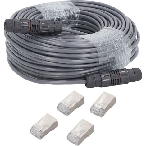Trywise Câble Starlink D'extension de 150 Pieds à 225 Pieds, Remplacement avec Bornes Ethernet pour Kit Internet par Satellite Starlink V2, étanche IP68 (1/4)