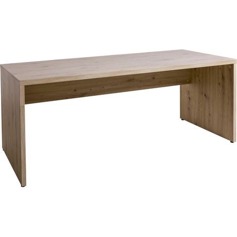 Composad Scrivania della Linea RILEGA, Scrivania Moderna, Per Ufficio o Studio, Modesty Panel, (LxAxP) 180x75x80 cm, Rovere Mielato, Made in Italy (1/5)