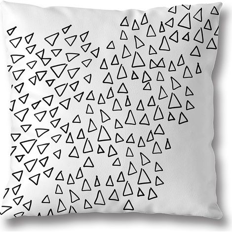 FUNDA DE ALMOHADA B&W 40X40CM TRIÁNGULO BLANCO
