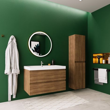 Ensemble meuble vasque 80 cm avec colonne - LOMAZOO Avalon - (1/5)