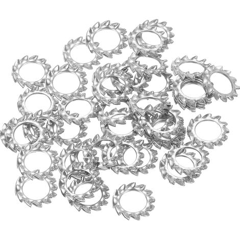 50 Pcs 304 Stainless Steel External Lock Washers Silver (1/5)