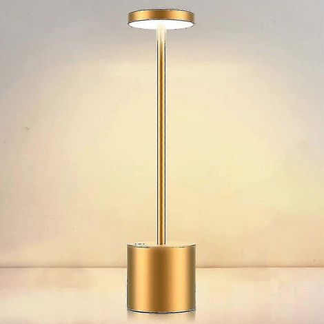 Lampe de table sans fil, batterie rechargeable 6000 mAh, 2 niveaux de luminosité, lampe de chevet en métal, idéale pour le salon, la chambre, le bureau ou le studio. (1/4)