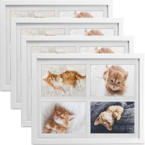 4x cadre photo collage pour 4 photos Galeria, 10x15cm, blanc (1/5)