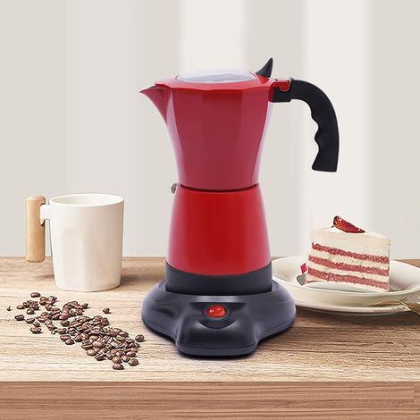 300ml Cafetiere Electrique, 1-6 Personnes Machine à Café, Cafetière Portable avec 360°Base Pour Maison Fête Café Bureau