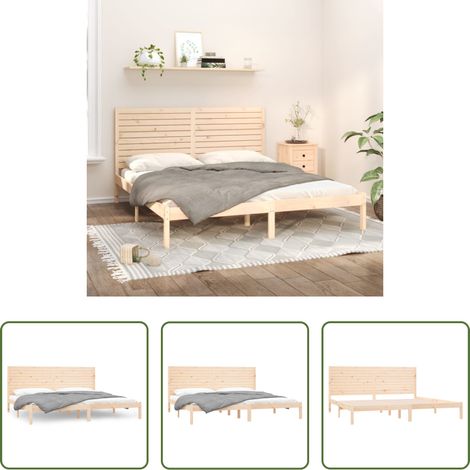 vidaXL Sommier en bois - Cadre de lit sans matelas 180x200 cm bois massif (1/5)