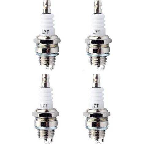 Lot de 4 bougies d'allumage L7T Universelles de Rechange l7t Bougie Tronconneuse Bougie D'allumage Remplacemen pour Tondeuse à Gazon Moteurs à 2 Temps (1/4)