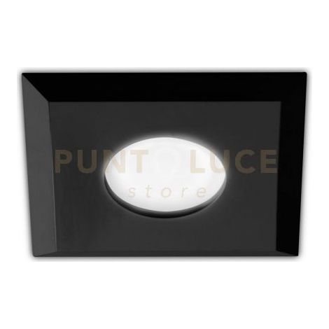 GFA1191- FARETTO INCASSO 1 LUCE LISCIO NERO IN ALLUMINIO QUADRATO 9,4CM ATTACCO GU10