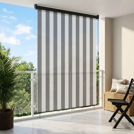 vidaXL Tenda a rullo Antracite e Bianco 80 x 250 cm