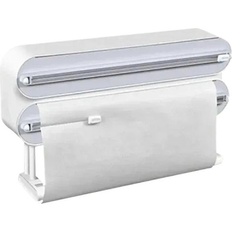 Coupe-film alimentaire en aluminium, porte-essuie-tout mural, distributeur de film plastique, organisateur de cuisine (1/5)