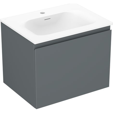 Mexen Orio Badezimmerunterschrank 60 cm mit Waschbecken Vela, 1 Schublade, Grafit matt/Weiß matt - 91A10-06047-1-BF66-W23M01 (1/5)