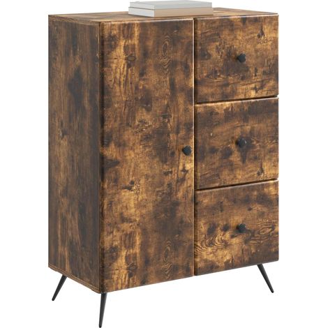 Maison La Vie - Buffet Salon Moderne - Meuble de rangement - Chêne fumé 66 x 34,5 x 90 cm Bois d'ingénierie bu3573