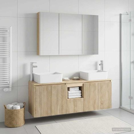 vidaXL Juego de Muebles de Baño 4 uds. Roble Sonoma (1/5)