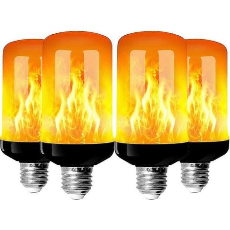 Lot de 4 ampoules LED effet flamme E27 4W, culot E27, 4 modes d'éclairage, pour la décoration intérieure de la maison, du jardin ou d'une fête.-AquaForge (1/4)