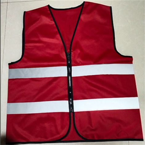Gilet de sécurité réfléchissant rouge, gilet réfléchissant pour chantier, gilet réfléchissant pour cyclisme, rouge rose (1/4)