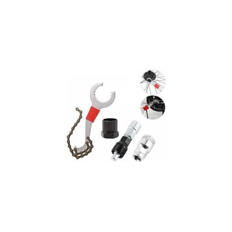 Outil de démontage de cassette de vélo – Kit de réparation avec fouet à chaîne, extracteur de manivelle et extracteur de pignon – Acier haute qualité (1/5)