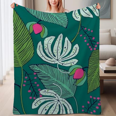 Couverture de lit en polaire, jeté doux et chaud pour le printemps, légère et luxueuse en microfibre de polyester, décoration pour chambre et salon, cadeau parfait pour lui et elle,6080 pouces (1/4)