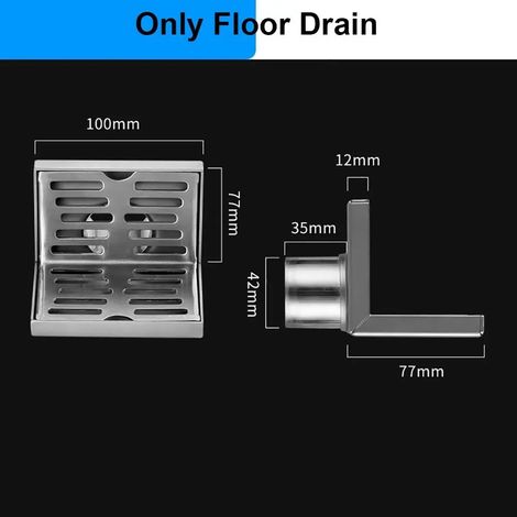 (Only Drain)304 Stainless Steel Corner Floor Drain Durable L Shape Thickened Side Drainage Professional 10cm Wall Drain for Shower Room (1/4)