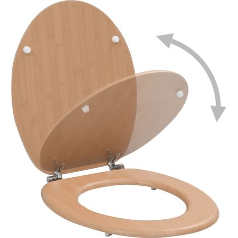Siège de toilette avec couvercle MDF Design bambou CFW51335 (1/5)