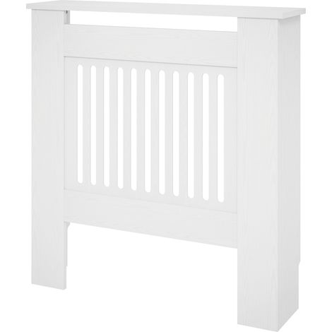 Cache-radiateur MDF blanc 78x19x81cm couvercle chauffage chambre salon