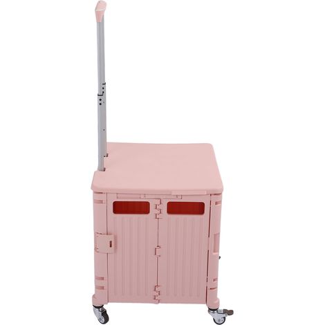 Faltbarer Werkzeugwagen, Rollkoffer, Schwenkräder, robustes PP, mit Teleskopdeckel, Aufbewahrungswagen für Einkäufe, rosa (1/5)