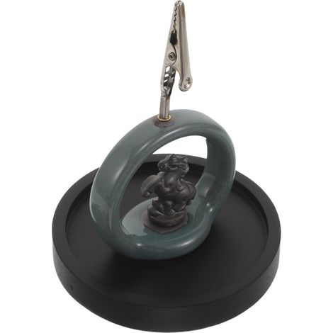 Brûleur Parfum Céramique Forme Cheval avec Plateau en Bois Support de Brûleur D'aromathérapie Décoratif Facile à Nettoyer pour Décoration Maison ou Bureau (1/5)