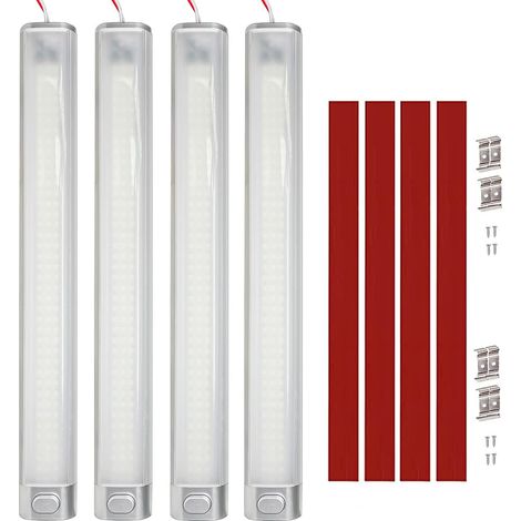 Interruttore per striscia LED da 12V - adatto per camper, veicoli per interni, autobus, roulotte, barche, cucine, bar, camion, trattori - bianco 6000K (4 pezzi) (1/5)