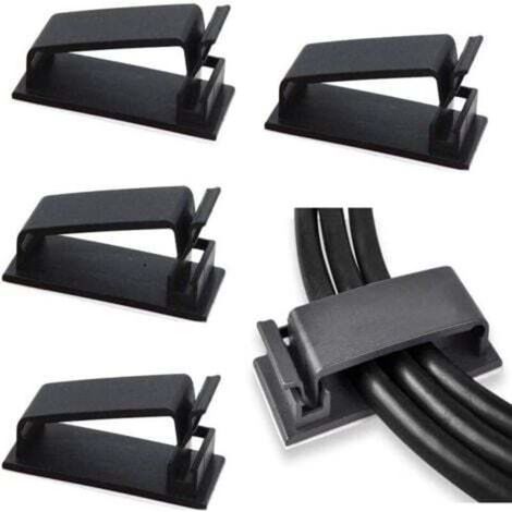 Gestione cavi, 50 clip adesive per cavi, organizer per cavi elettrici, cavi Ethernet e sistema di gestione cavi per TV, PC, laptop, ufficio