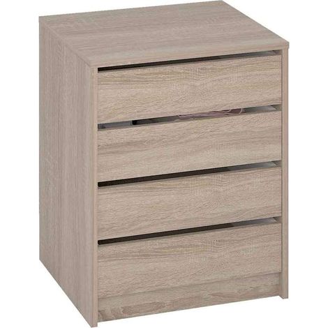 MB cajonera 4 cajones 61,4x50cm k9463rz roble , Cajonera de 4 cajones de color roble Cajonera suministrada en kit fabricada en melamina Cuatro cajones con guías metálicas (1/3)