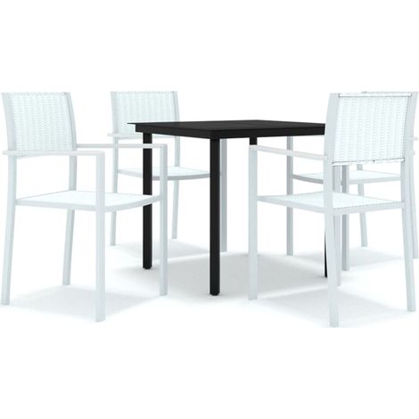 Set da pranzo da giardino mobili da esterno 5 pezzi bianco 020013739