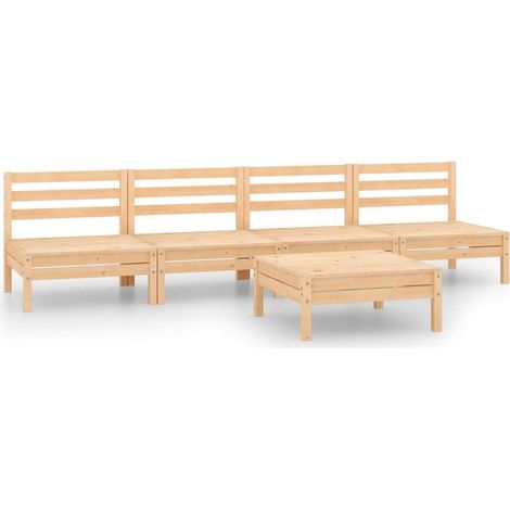 Maison Exclusive - Salon de jardin 5 pcs Bois de pin massif (1/5)