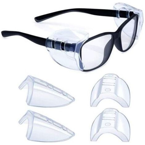 Paire de protections latérales pour lunettes de sécurité – protections latérales transparentes – protections latérales universelles – pour lunettes de petite et moyenne taille FLITI (1/4)