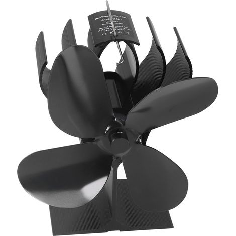Éventail de cheminée 4 pales en alliage d'aluminium, ventilateur thermique résistant à la chaleur pour poêle, usage domestique (1/5)