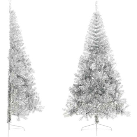 Künstlicher Weihnachtsbaum mit Ständer Silber 210 cm PET vidaXL