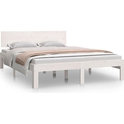 Lit Blanc Bois massif 150x200 Très grand 4 (1/5)