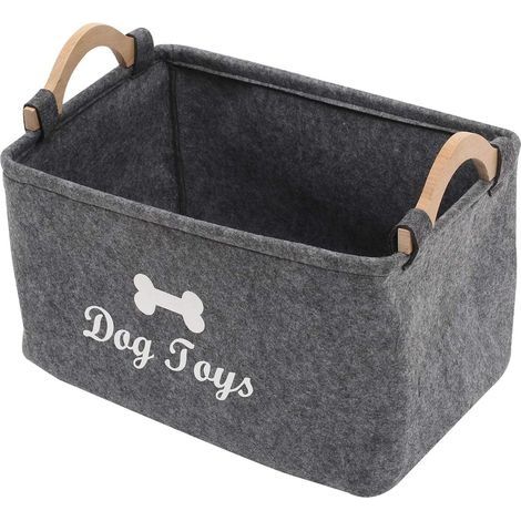 Boîte de Rangement pour Jouets pour Animaux de Compagnie en Feutre,très appropriée pour Ranger des Jouets,des Accessoires et des Fournitures pour Animaux de Compagnie--L (1/5)