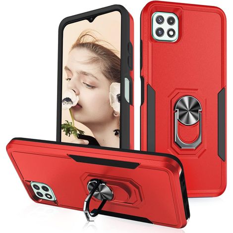 Schutzhülle für Samsung Galaxy A22 5G, rot, hart, mit Ständer, A226B A226BRN (1/5)