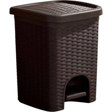 Pedal Bin with Lid, Brown, Small 18x18x25 cm (1/5)
