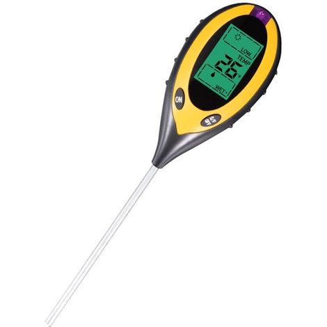 PH Testeur de sol numérique 4 en 1 multifonction Température PH, humidité, éclairage, humidité ambiante, testeur de pH pour ferme de jardin pour pelouse, intérieur et extérieur (1/5)