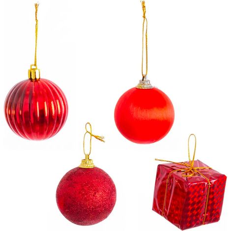 Set de 20 boules de Noël rouges - 6cm (1/3)