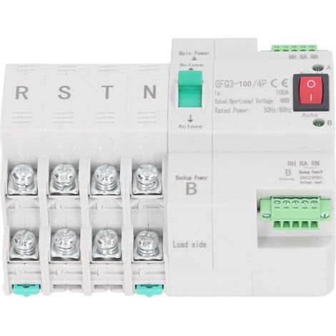 Automatischer Umschalter mit zwei Netzteilen, 100 A, 4-polig, 2 Modi, AC 400 V, elektrischer Wahlschalter für Zuhause (1/5)