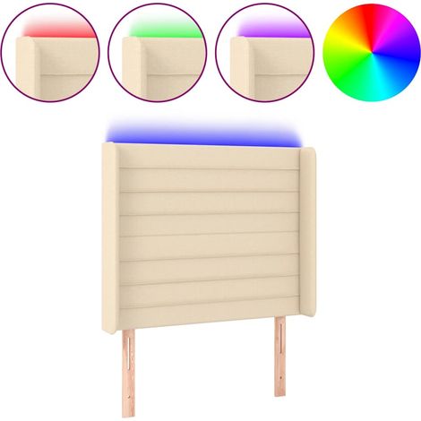 Maison Exclusive - Testiera a LED Crema 103x16x118/128 cm in Tessuto (1/5)