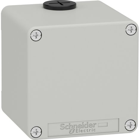 Boîte Schneider grise vide sans trous - matériau durable, dimensions compactes.