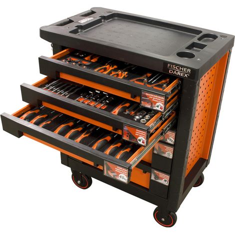 Servante d'atelier équipée pinces + clés + tournevis 76 outils (1/5)