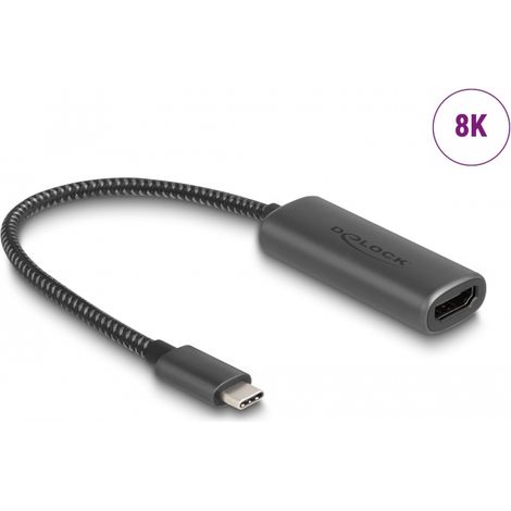 Delock Adaptador USB Type-Câ¢ a HDMI (Modo DP Alt) 8K con funciÃ³n HDR aluminio